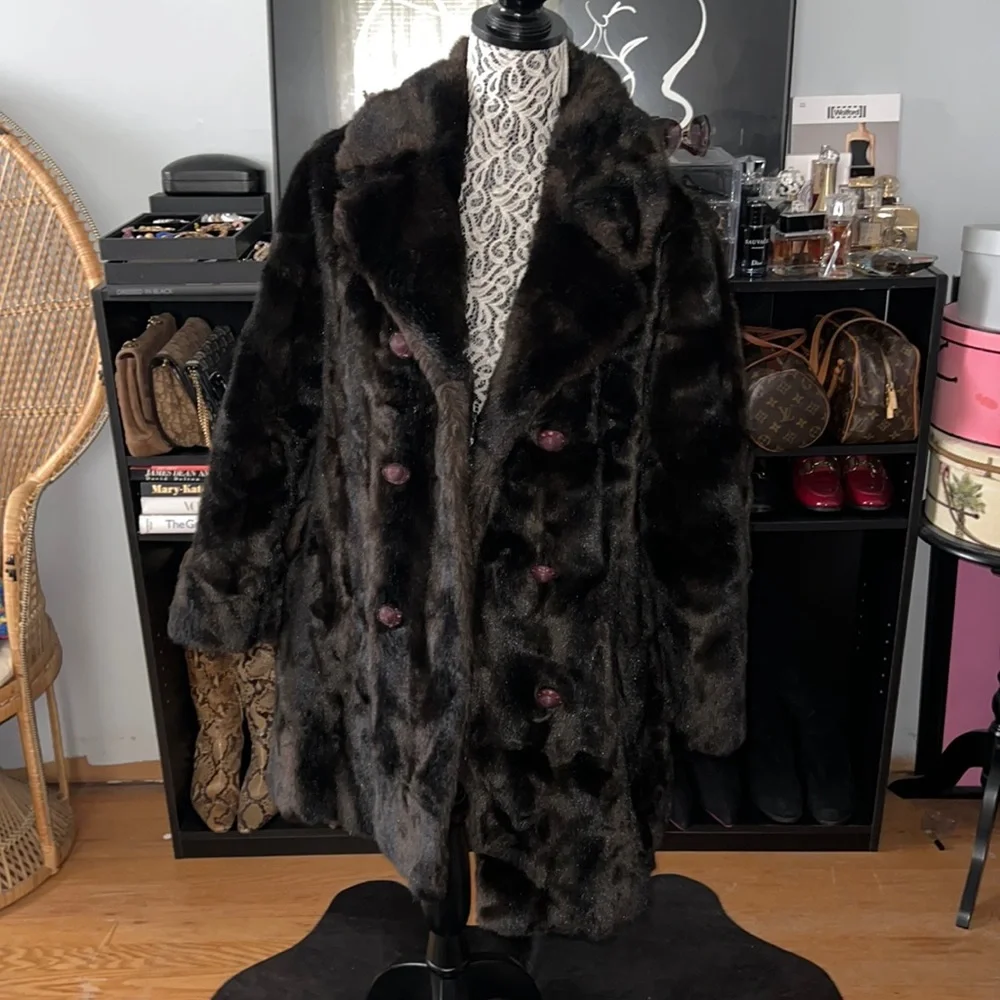 Vintage 1960’s Robert Meshekoff Original Brown Fur Teddy Coat